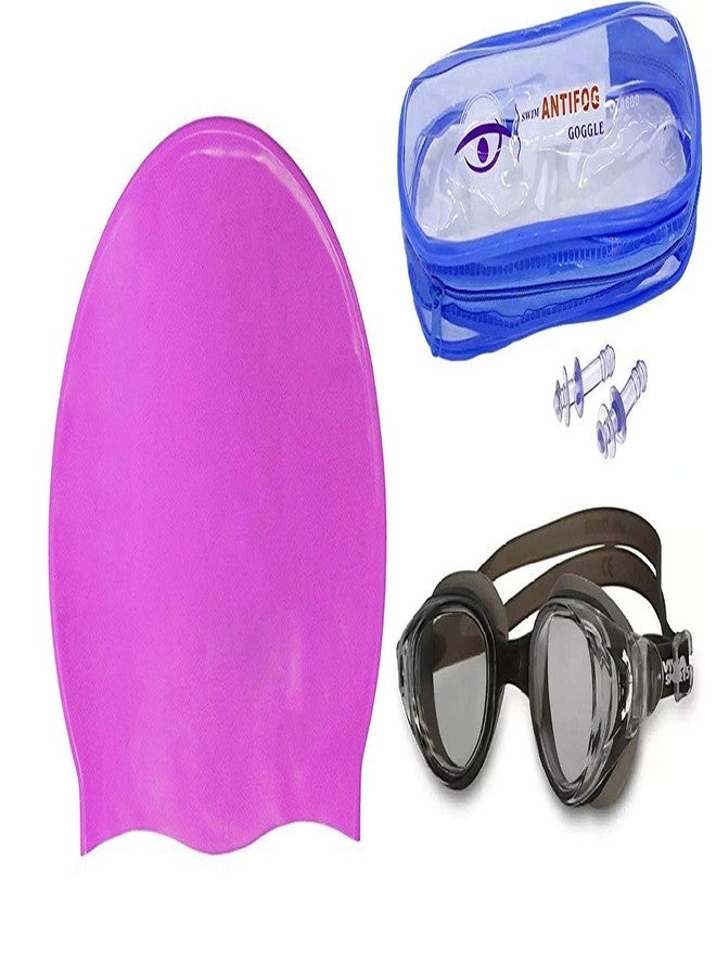 Glan Swimming Cap with UV Protection Goggles Profect for Men and Women with Ear (M-1) - Image 1